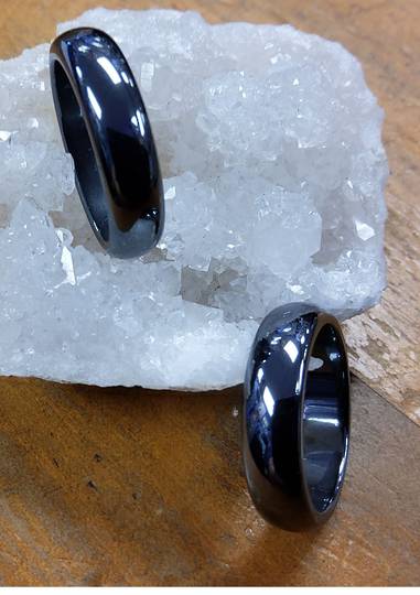 Hematite Crystal Band Ring 20mms